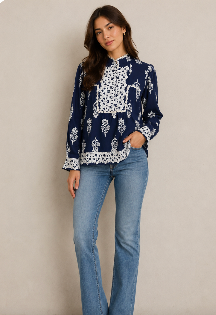 THML Long Sleeve Pattern Top