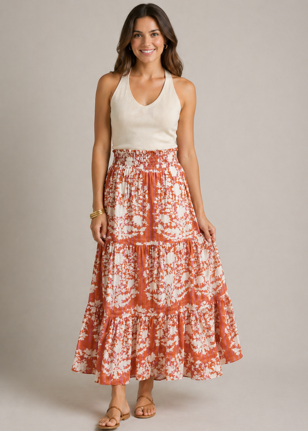 THML Long Pattern Skirt
