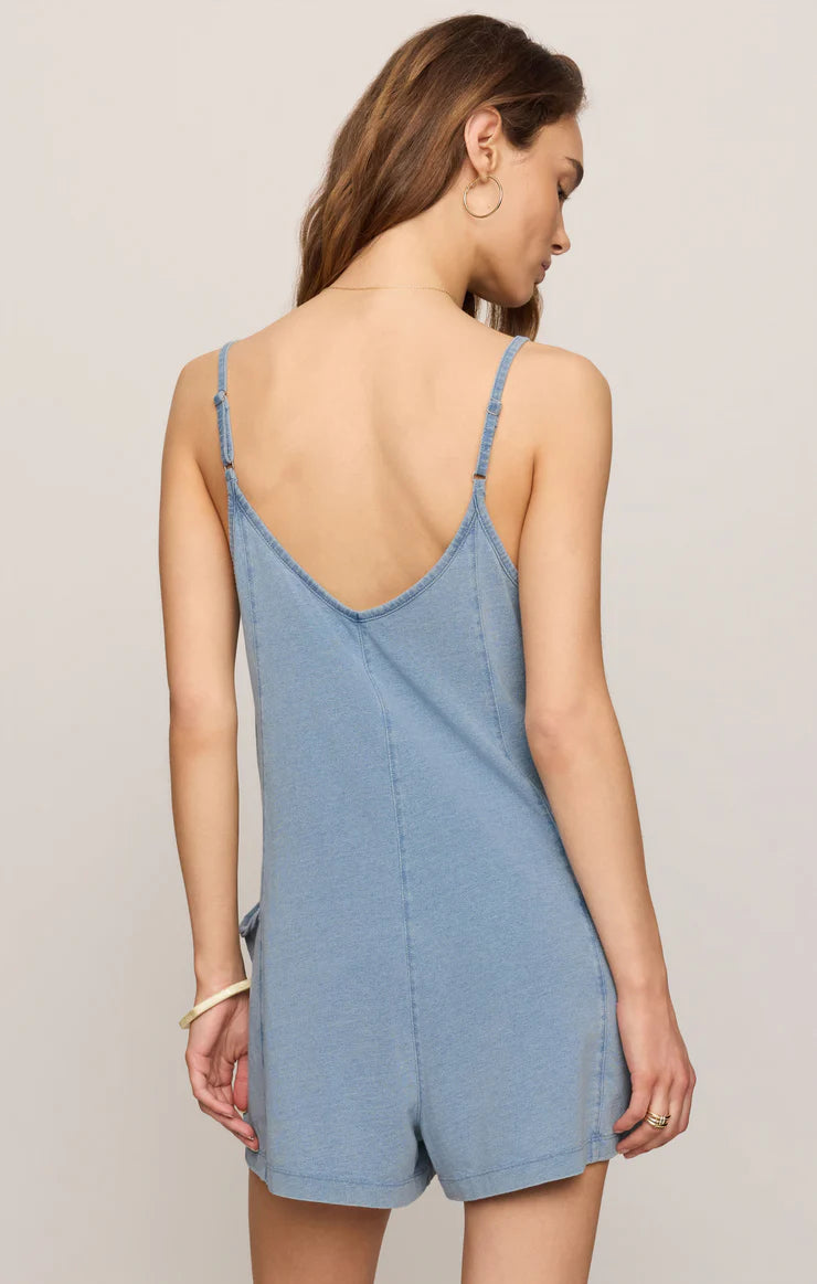 Z Supply Go Easy Jersey Denim Romper