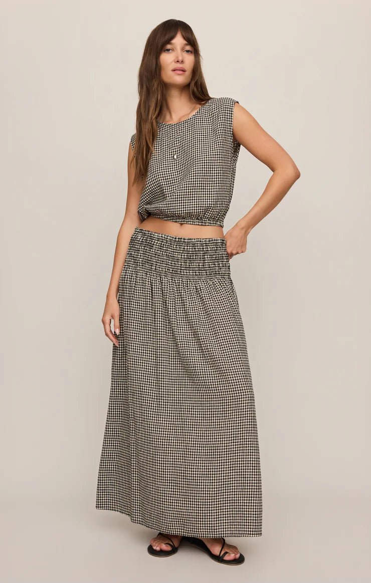 Brooke Gingham Skirt Black