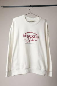 CREW NECK LONG SLEEVE "MILK&COOKIES CLUB" SWEATSHIRT