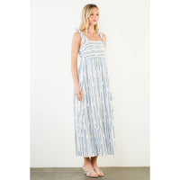 Tie Strap Square Neck Print Maxi Dress