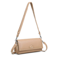Krista - Recycled Vegan Shoulder Bag  - Latte Pebbled