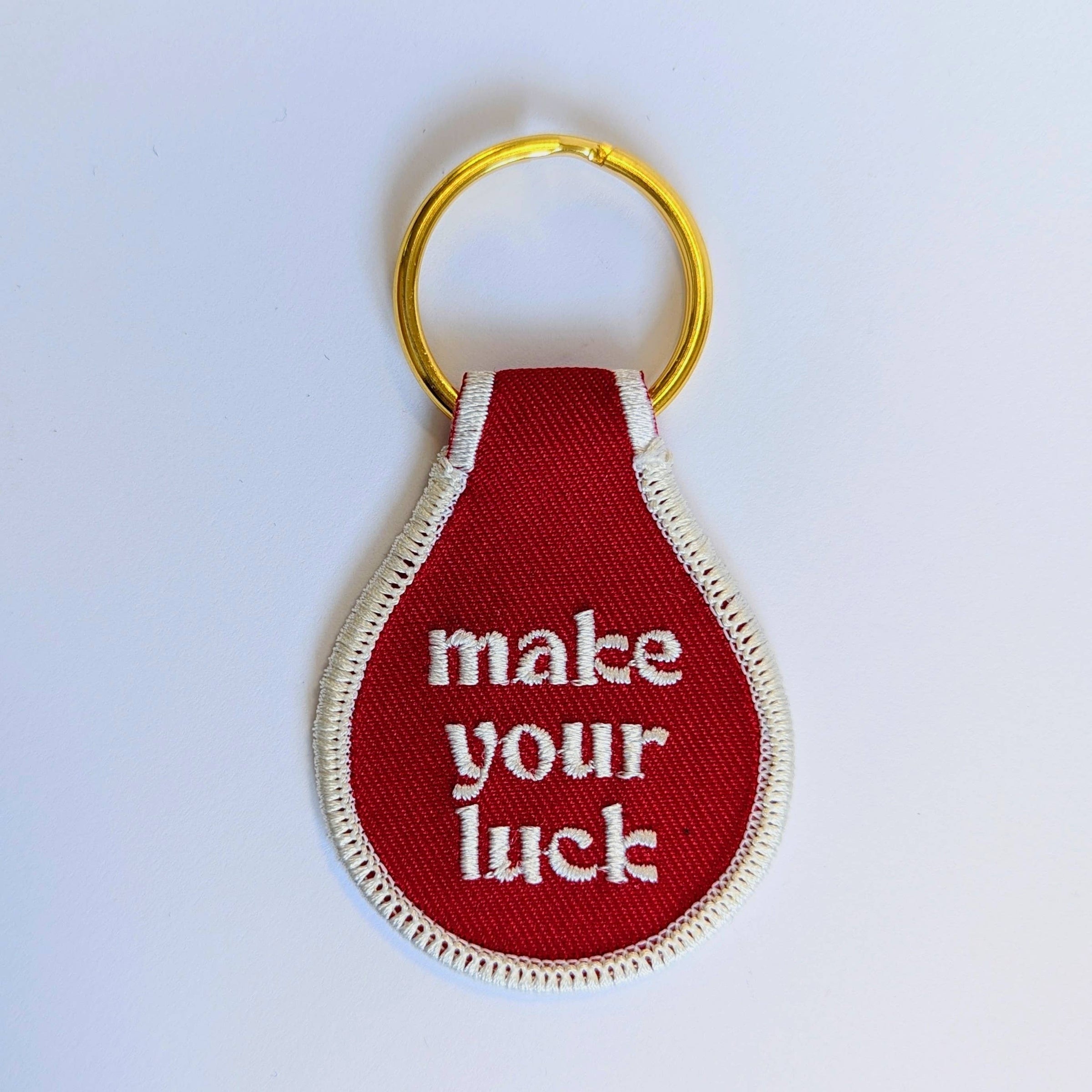 Make Your Luck Embroidered Key Chain