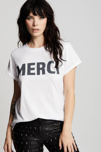The Merci Burn Out Tee White