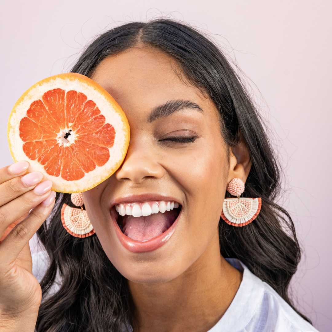 Josephine Grapefruit Raffia Drop Earrings