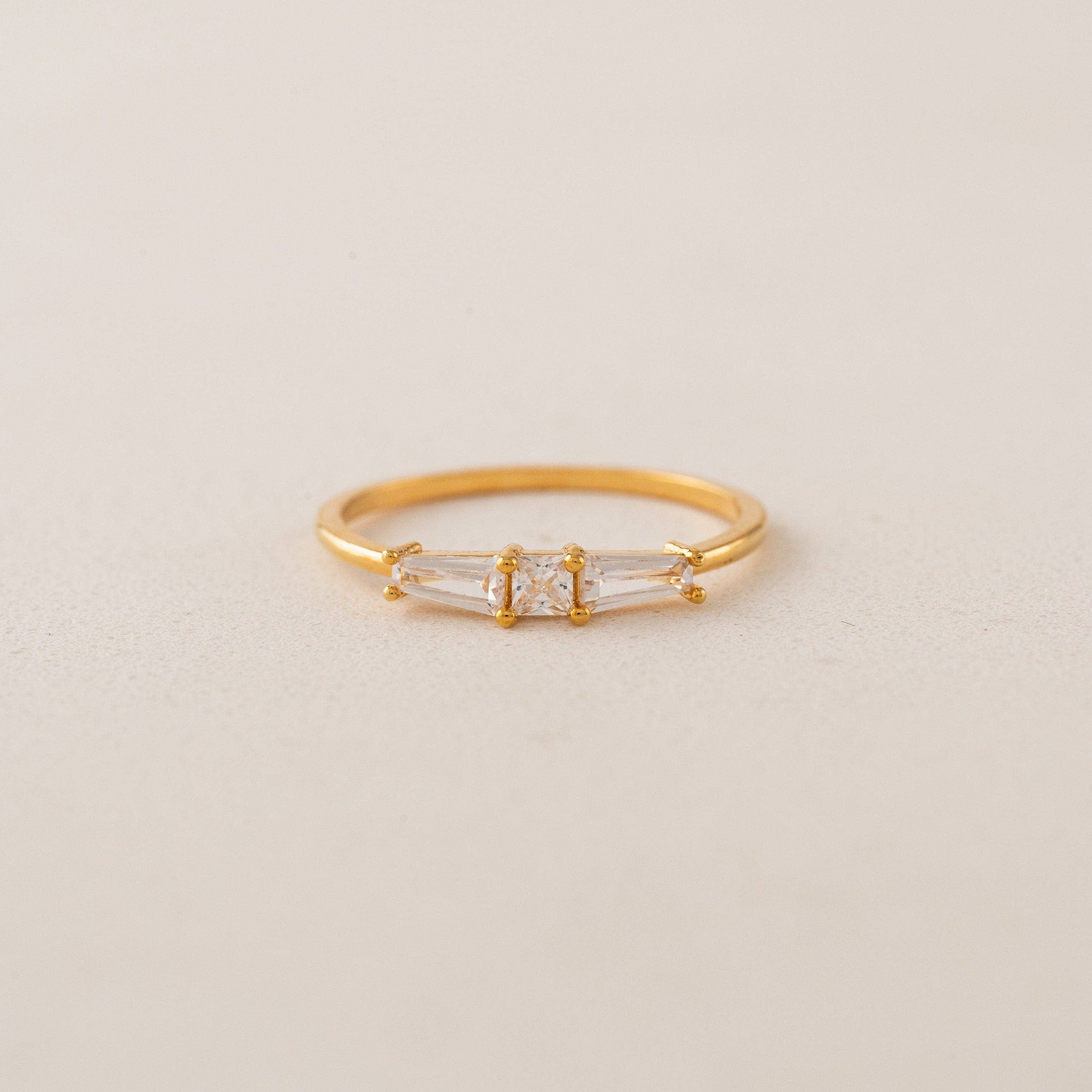 Tamara Ring | Vintage-Inspired CZ Ring | Gold Cocktail Ring