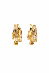 TRIPLE THREAT HUGGIES- 14K GOLD VERMEIL