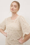 CROCHET LACE TOP WITH SCALLOP HEM