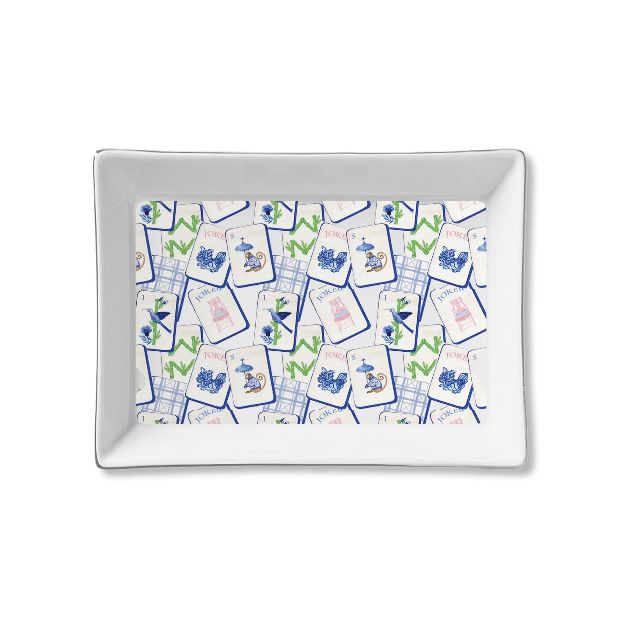 Ceramic Tray - Blue Mahjong