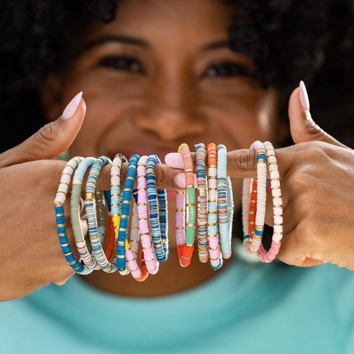 Grace Multi Mix Stretch Bracelet Blue