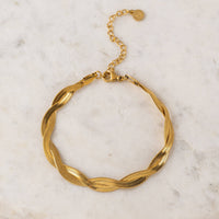 Josie Twist Herringbone Bracelet | Gold Bracelet |18K Gold