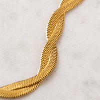 Josie Twist Herringbone Bracelet | Gold Bracelet |18K Gold