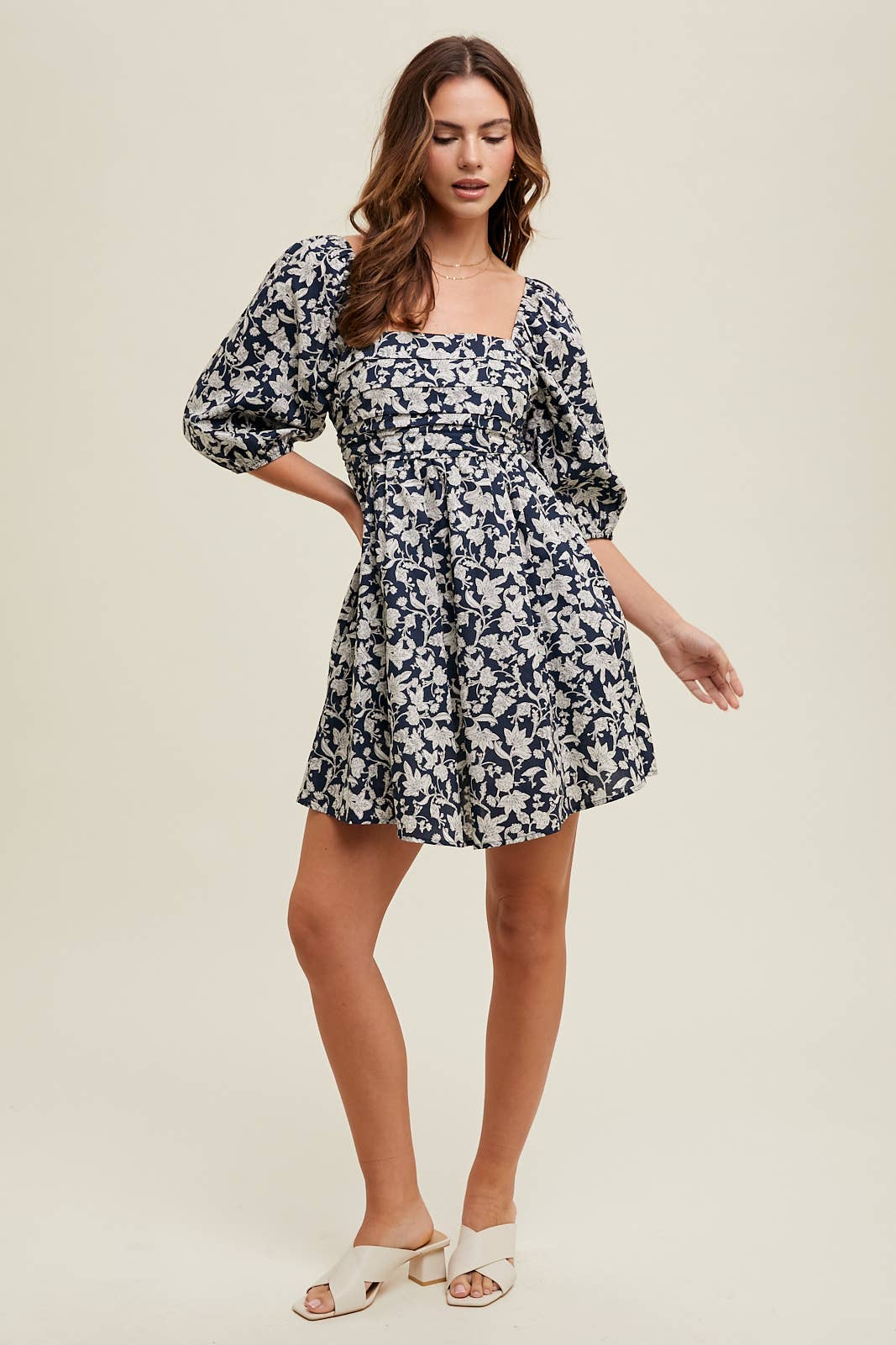 Floral Ruched Mini Dress
