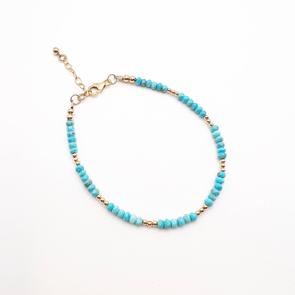 Free Spirit Dainty Turquoise Beaded Gold Filled Bracelet