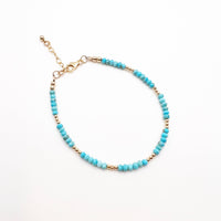 Free Spirit Dainty Turquoise Beaded Gold Filled Bracelet
