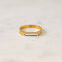 Tofino Ring | Waterproof Signet Ring | Gold Shell Ring