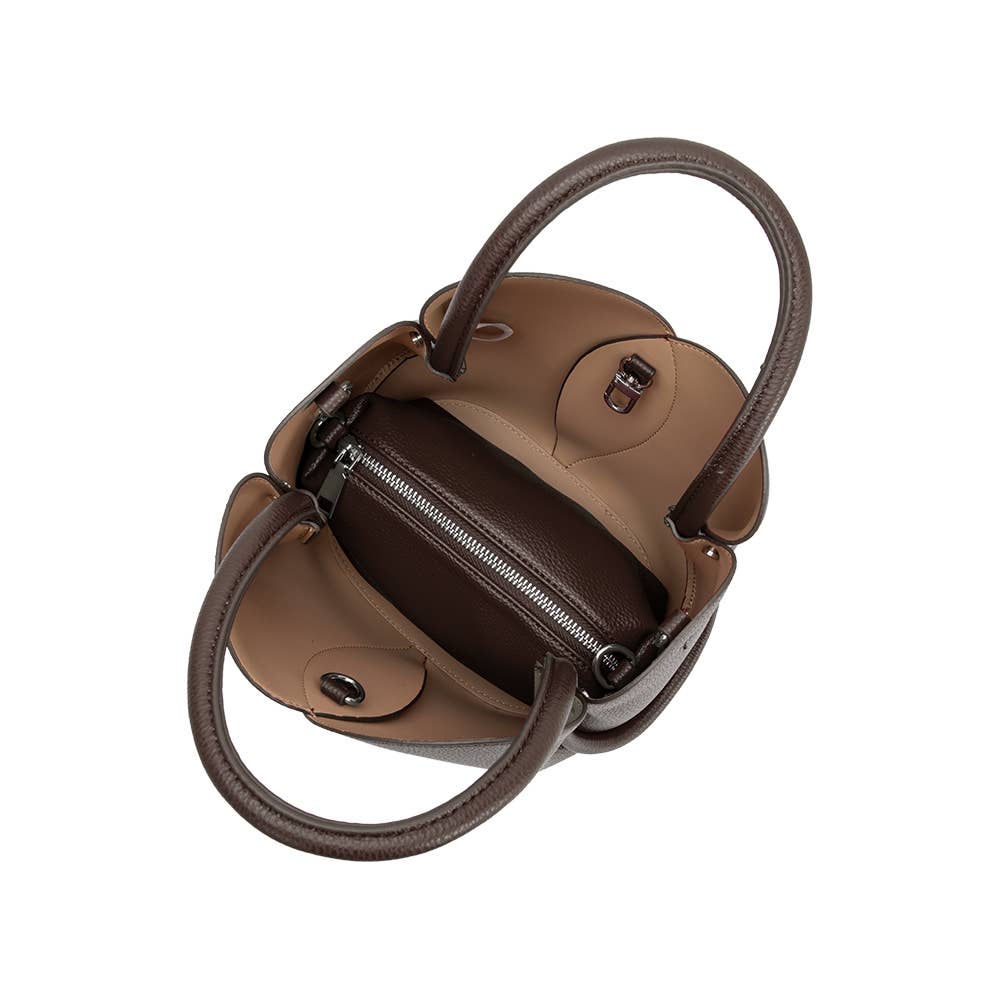 Tulip Choco Recycled Vegan Leather Top Handle