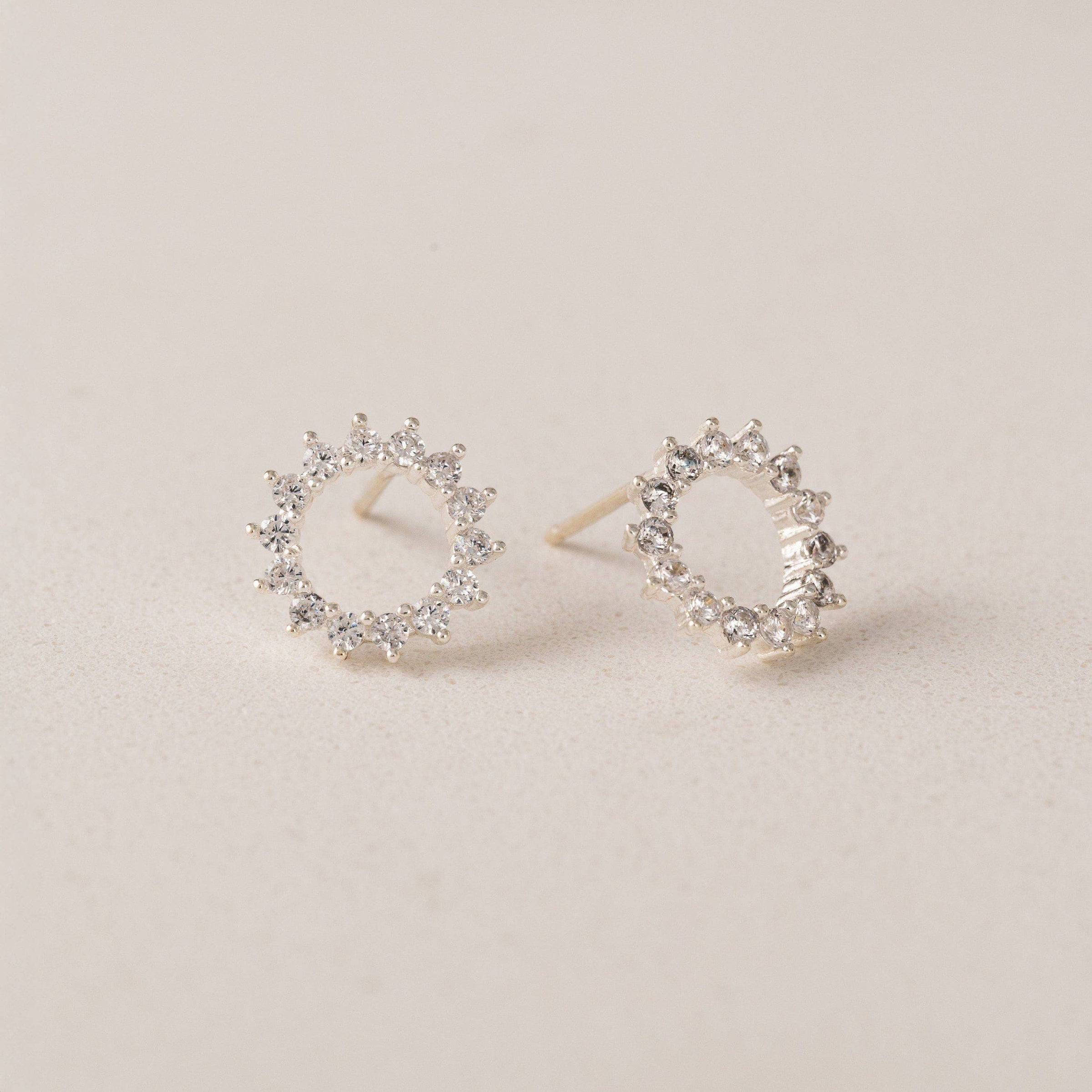 Halo Stud Earrings | Sunburst Studs | Crystal Stud Earrings