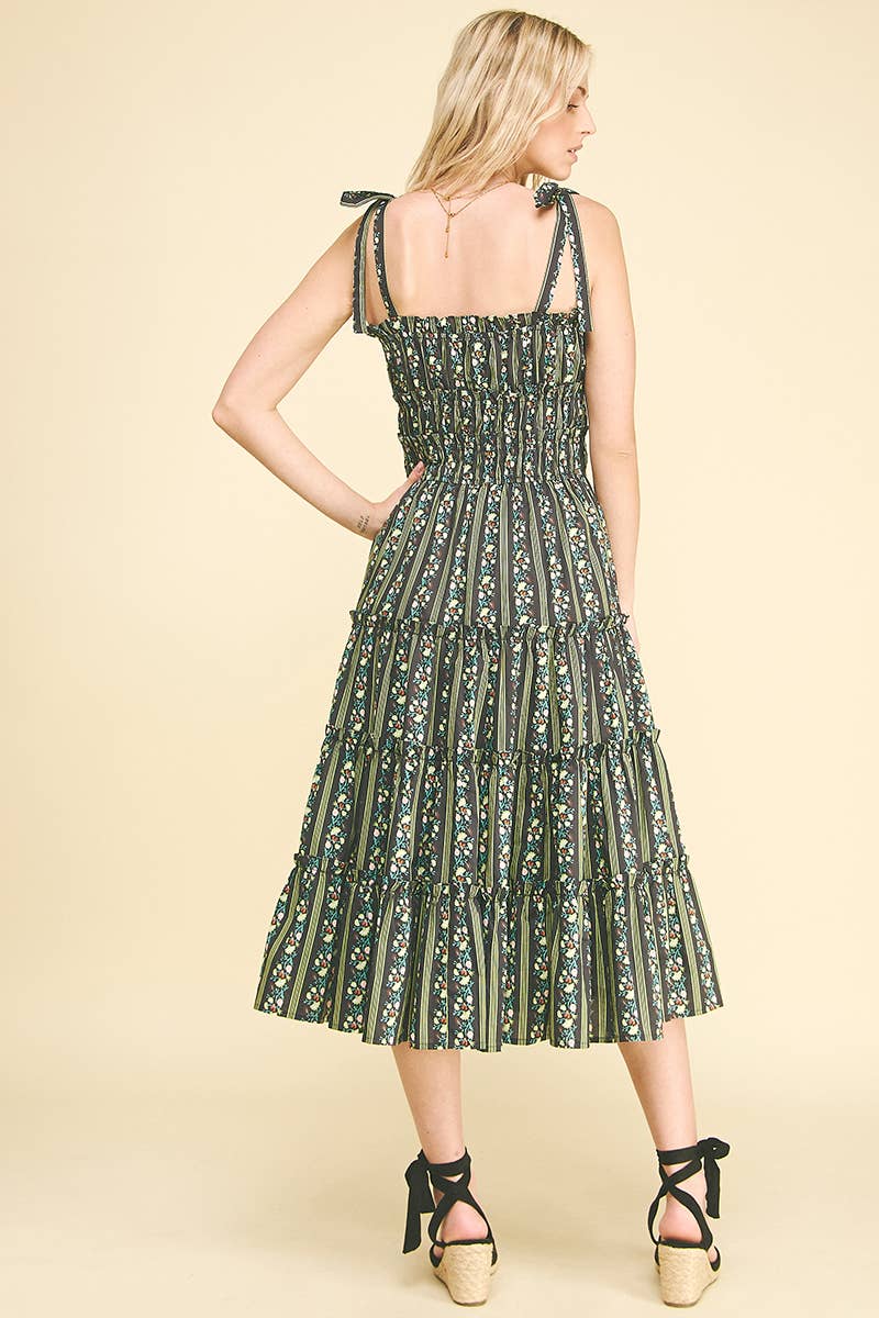 Floral Tiered Midi Dress