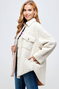 OVERSIZE SHEEP FUR BUTTON JACKET