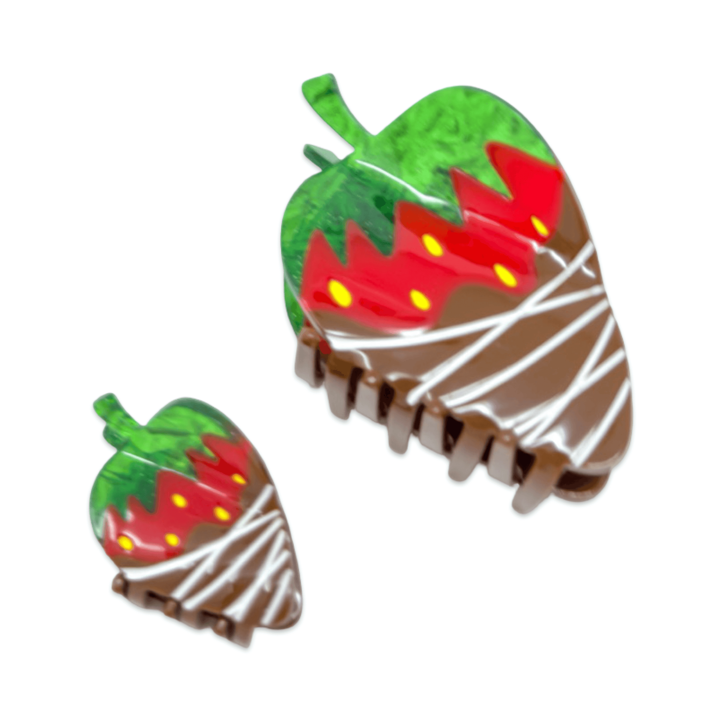 Midi Chocolate Covered Strawberry Hair Claw Clip