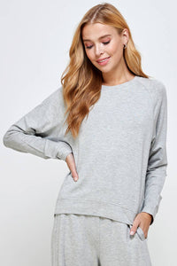 FRENCH TERRY ROUND NECK TOP