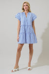Sherah Striped Empire Tiered Mini Dress