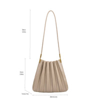 Carrie Ivory Pleated Vegan Leather Shoulder Bag