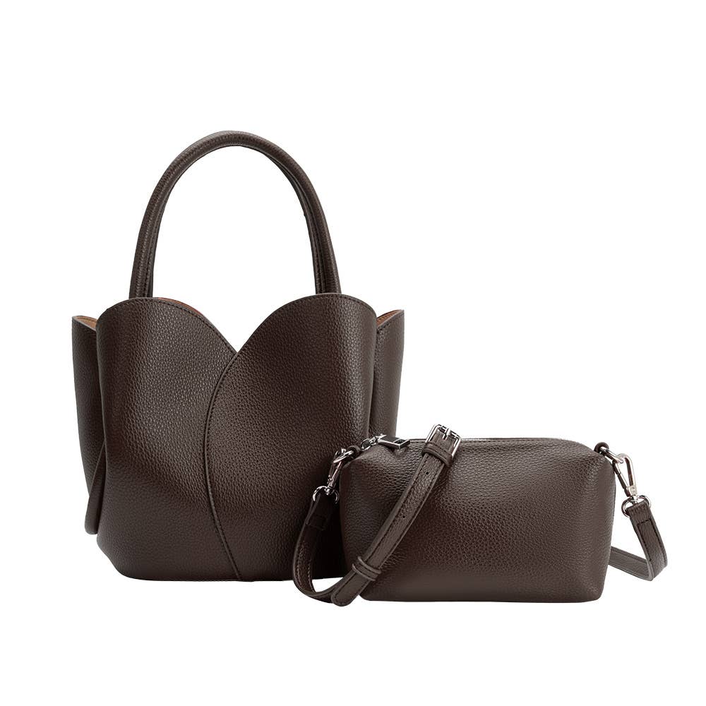 Tulip Choco Recycled Vegan Leather Top Handle