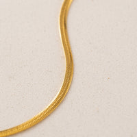 Clarice Necklace | Baguette Pendant | Herringbone Chain