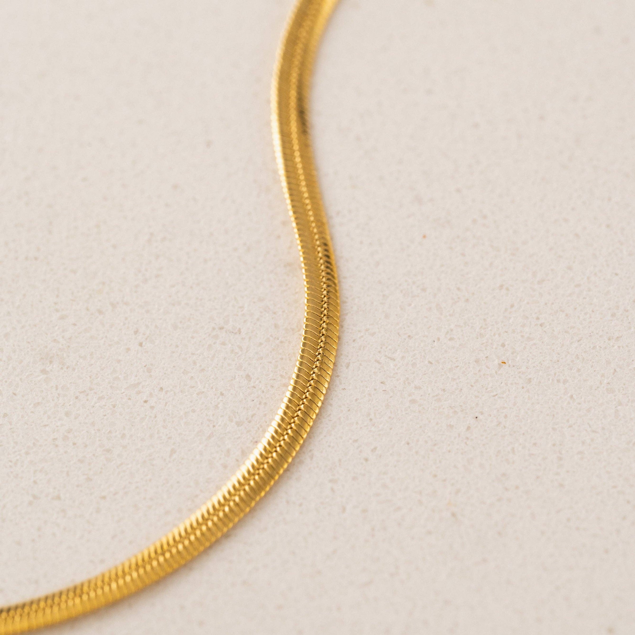 Clarice Necklace | Baguette Pendant | Herringbone Chain
