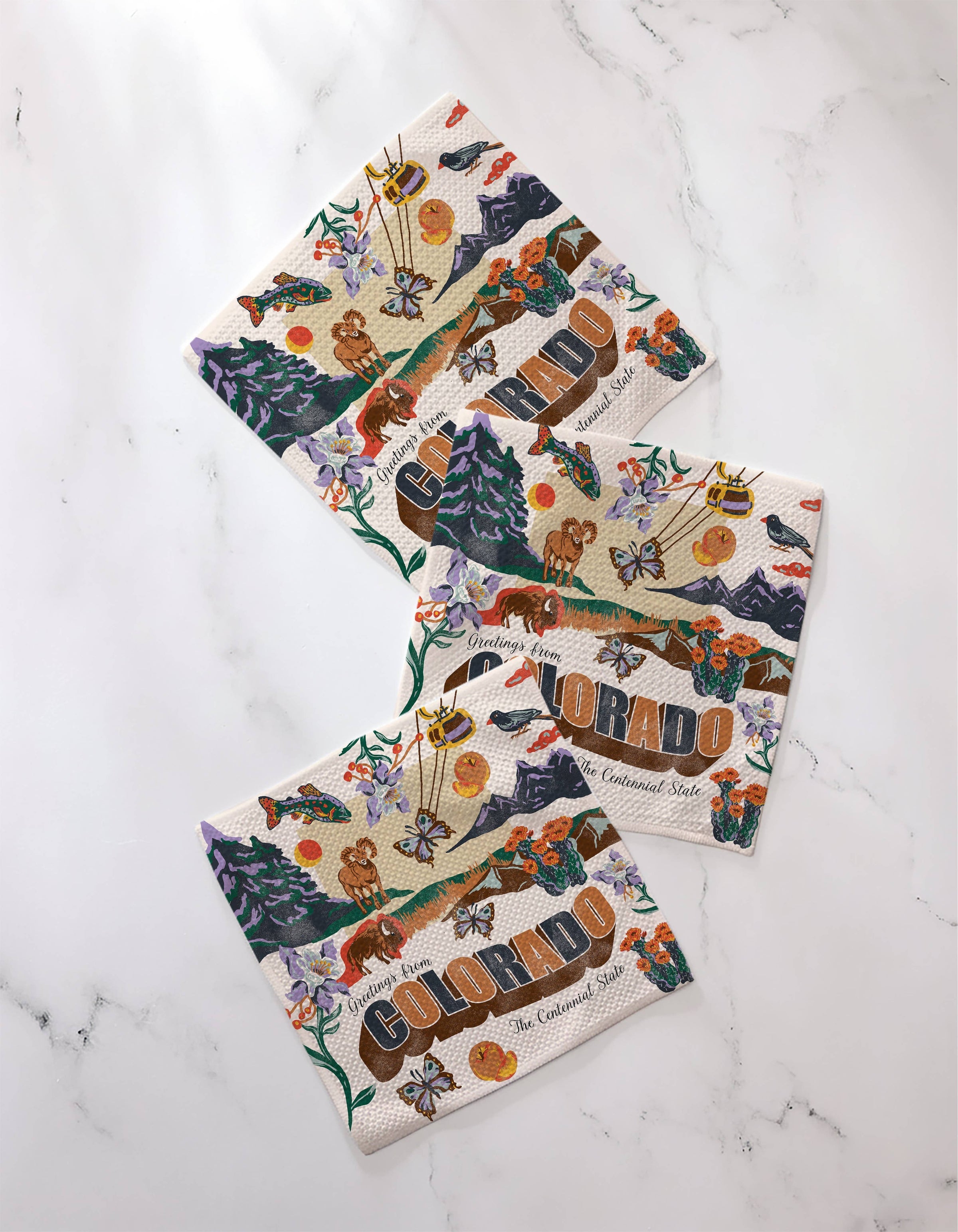 Greetings From Colorado Dishcloth Set