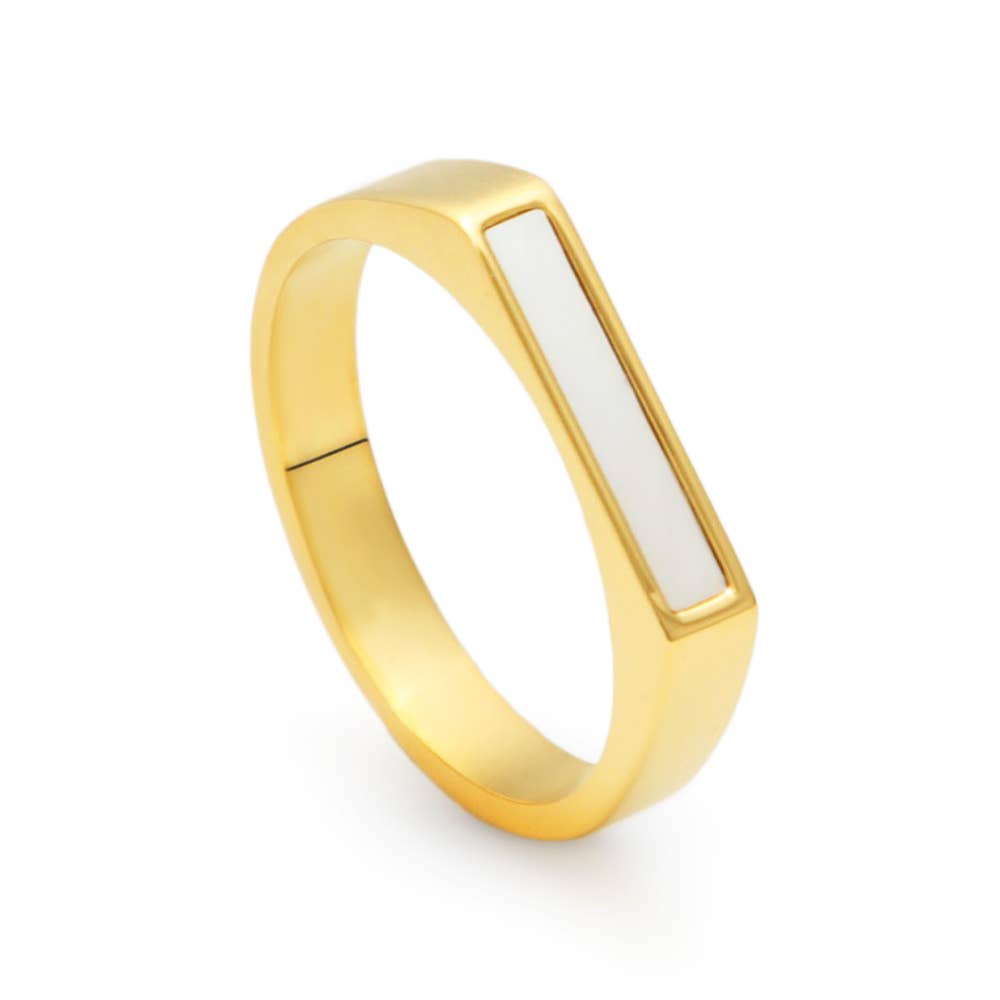 Tofino Ring | Waterproof Signet Ring | Gold Shell Ring