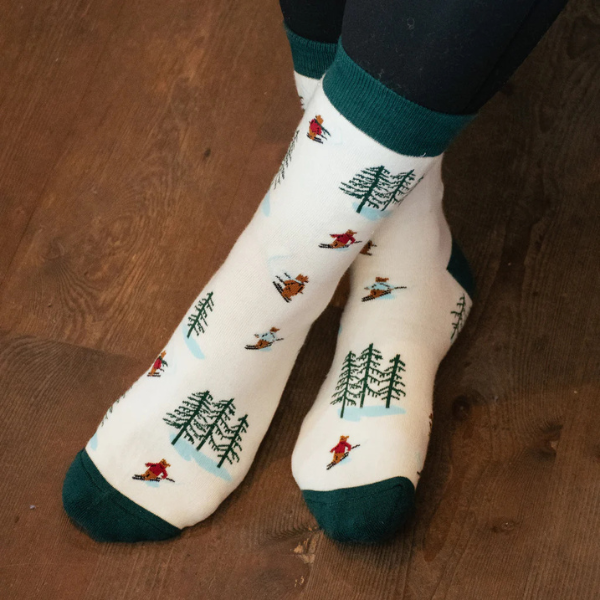 Skiing Bears Socks