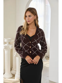 Skies are Blue Diamond Pattern Cardigan
