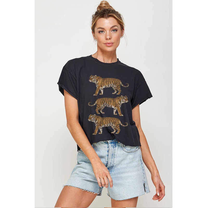 TIGERS  VINTAGE GRAPHIC CROP TOP