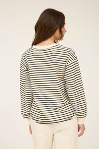 Stripe Snap Button Henley
