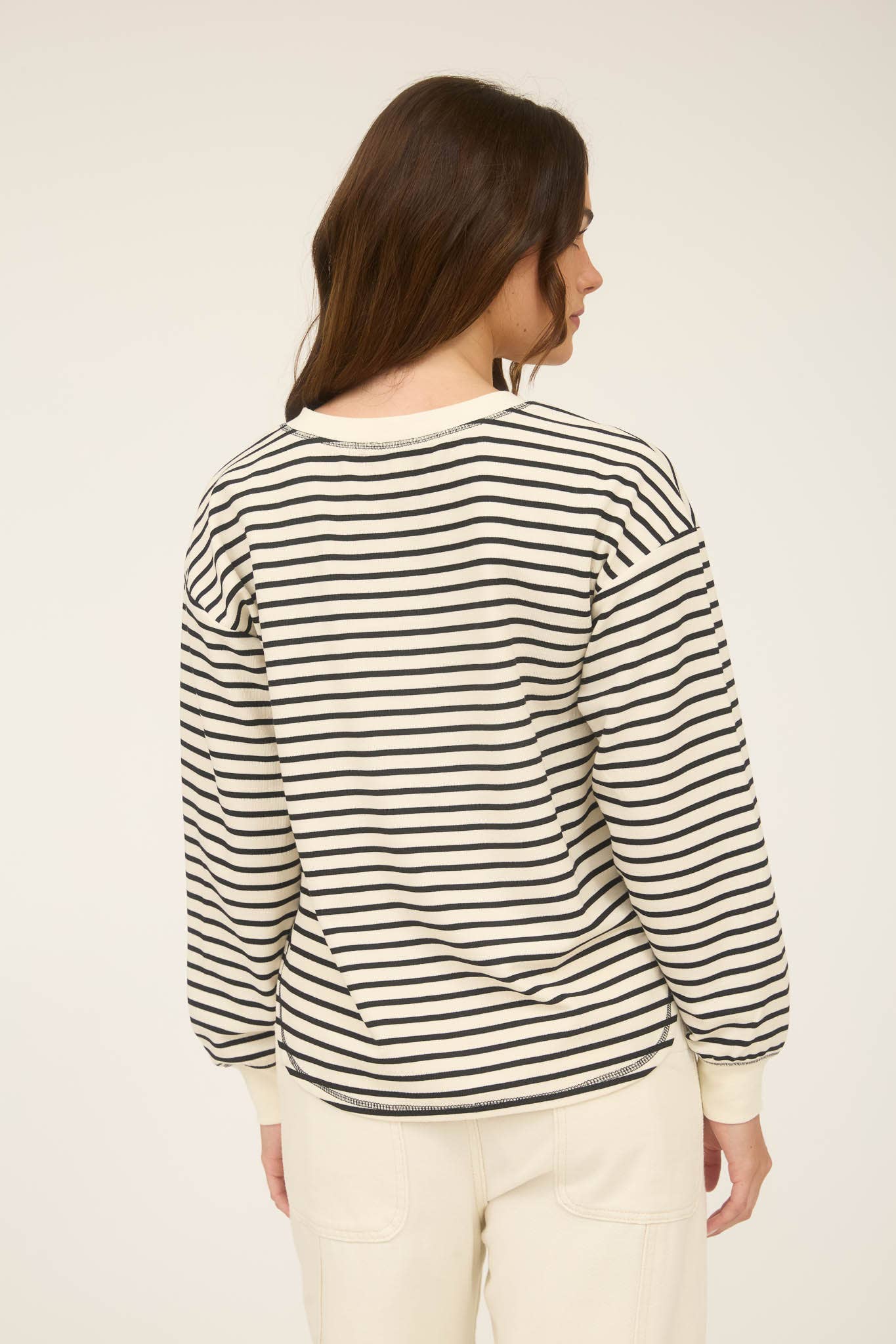 Stripe Snap Button Henley