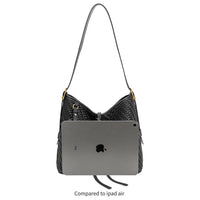 Thalia Black Recycled Vegan Leather Tote Bag