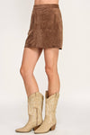 FRONT POCKET SUEDE MINI SKIRT