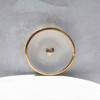 Heart Ring Dish | Handmade Pottery with Gold