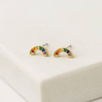 Riot Rainbow Stud Earrings | Crescent Studs | Rainbow Studs