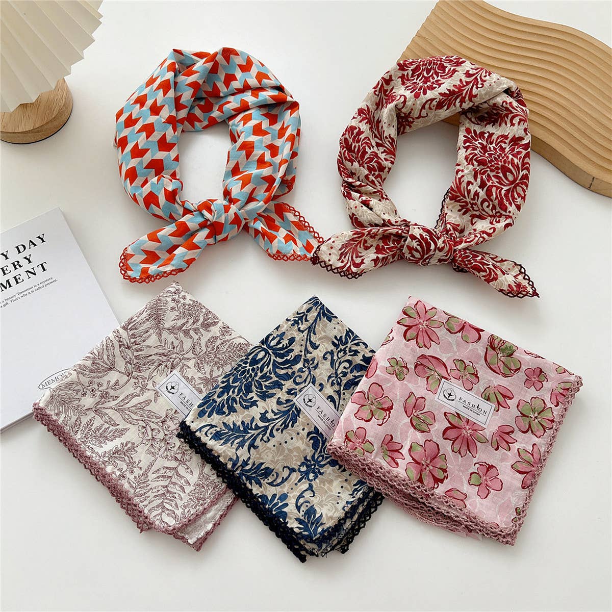 Cotton Linen Square Scarf