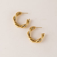 Gigi Earrings | Twisted 18K Gold Hoops | Waterproof Hoops