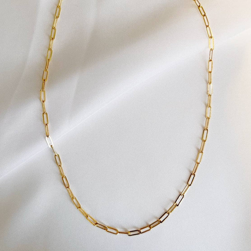 Allie Paperclip Layering Chain Choker Gold Filled Necklace