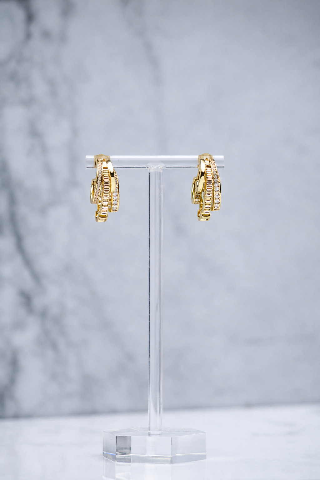 TRIPLE THREAT HUGGIES- 14K GOLD VERMEIL