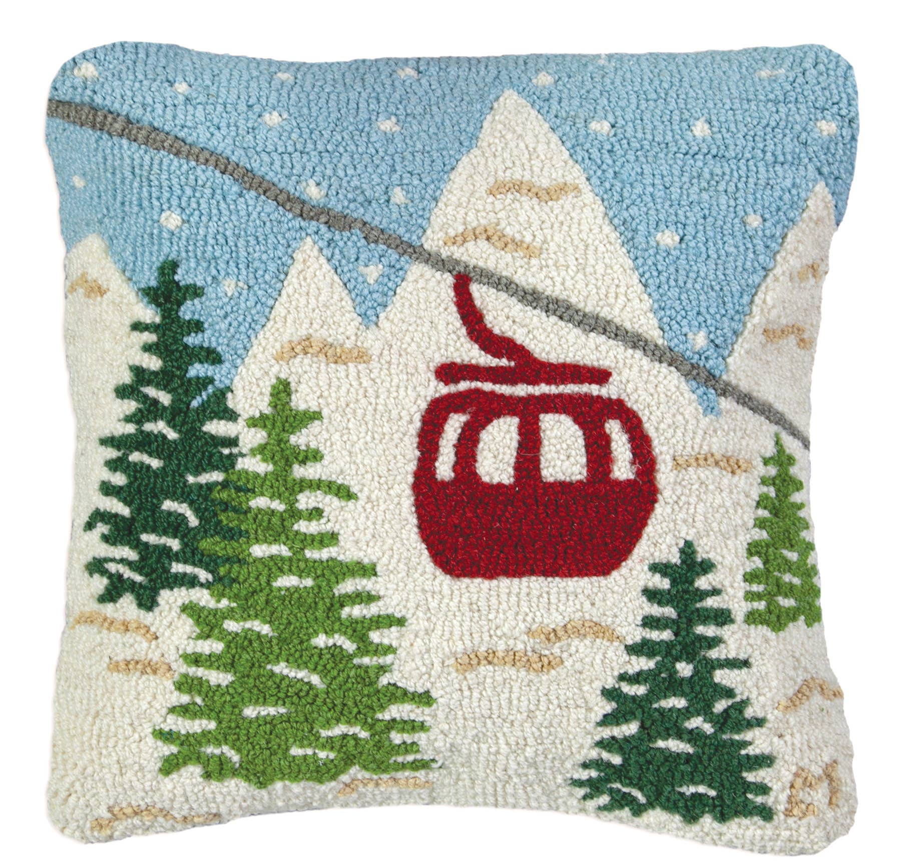 Gondola 18"x18" Hooked Wool Pillow