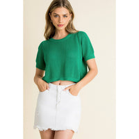 Knit Short Sleeve Sweater Top