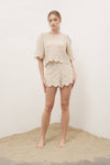 CROCHET LACE TOP WITH SCALLOP HEM